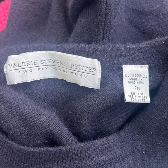 Vintage Black Cashmere Sweater short sleeve size petite medium - Picture 6 of 6